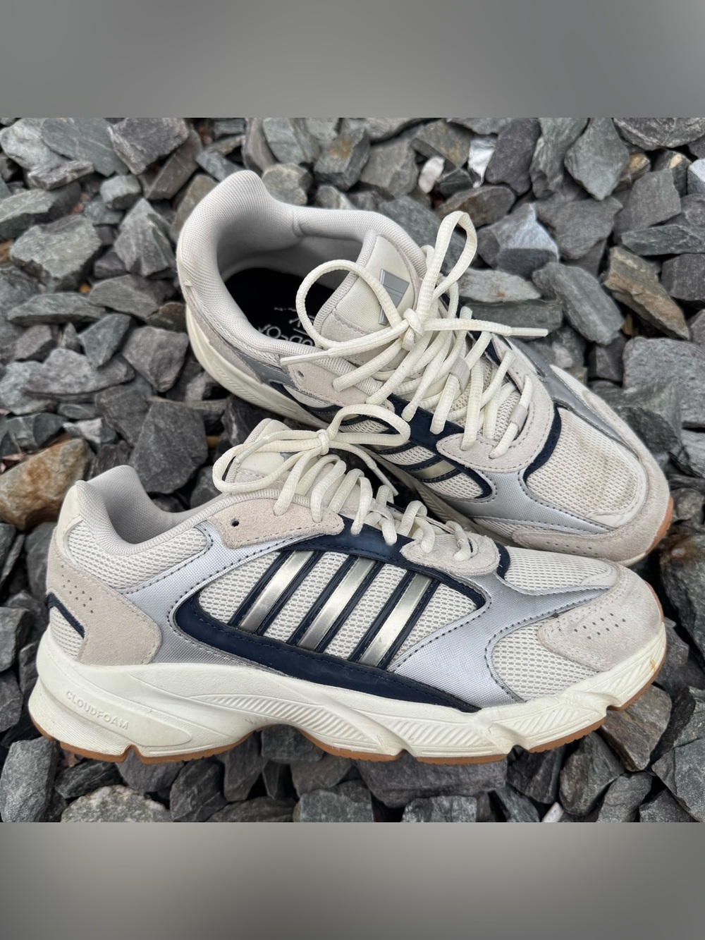 adidas Crazychaos 2000 White Sneakers Shoes Men 8.5 Off White Navy Casual Active